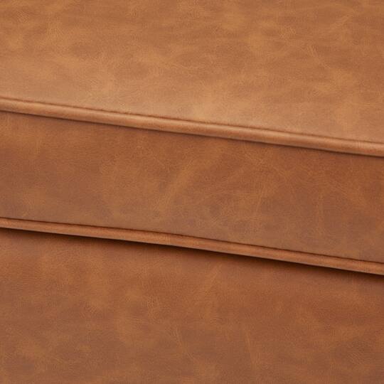 Hello Honey® Cognac Vegan Leather Bench with Storage